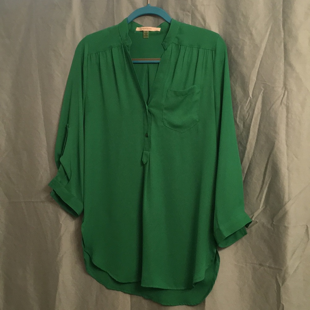 41 Hawthorne Emerald Green 3/4 sleeve blouse